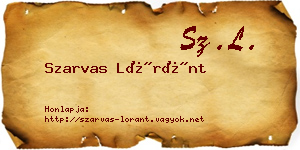Szarvas Lóránt névjegykártya