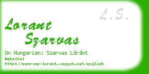 lorant szarvas business card